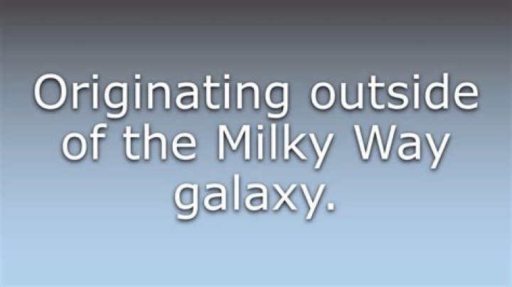 What does extragalactic mean?